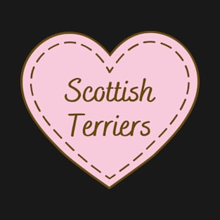 I Love Scottish Terriers Simple Heart Design T-Shirt