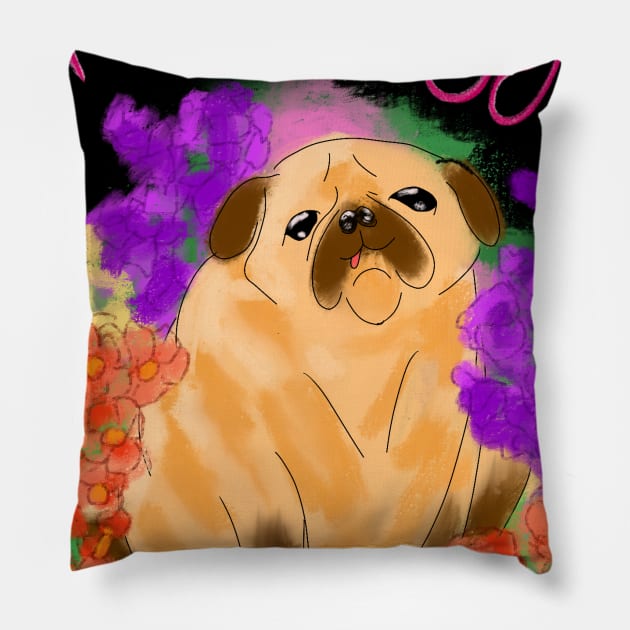 Hi Doggie! Pillow by SchlockHorror