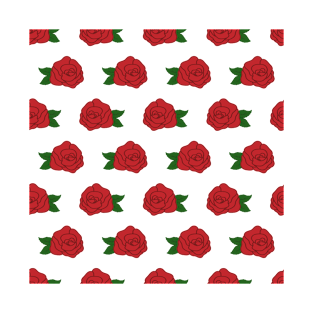 Red rose pattern T-Shirt