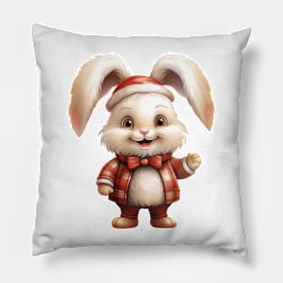 Vintage Christmas Rabbit Pillow