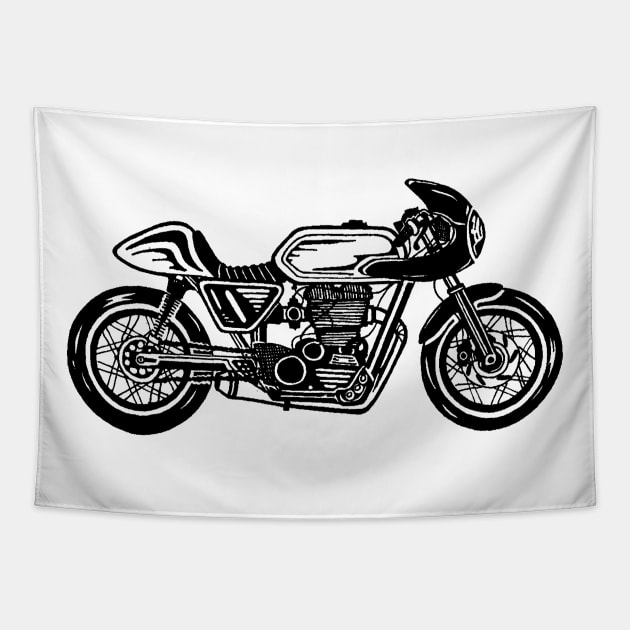 Cafe Racer Motorcycle Tapestry by otastd