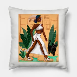 Cat walk. Black is beautiful Afro queen Striding- The best Gifts for black women 2022, women of Color, women of colour, Pillow