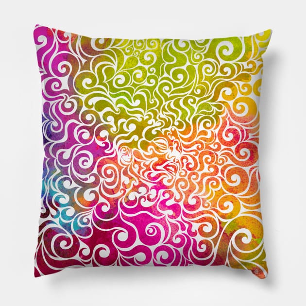 Swirly Portrait Pillow by CarolinaMatthes