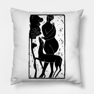 Lady with Deer Pillow