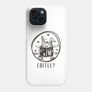 coffee? cute cat reading a cat book Phone Case