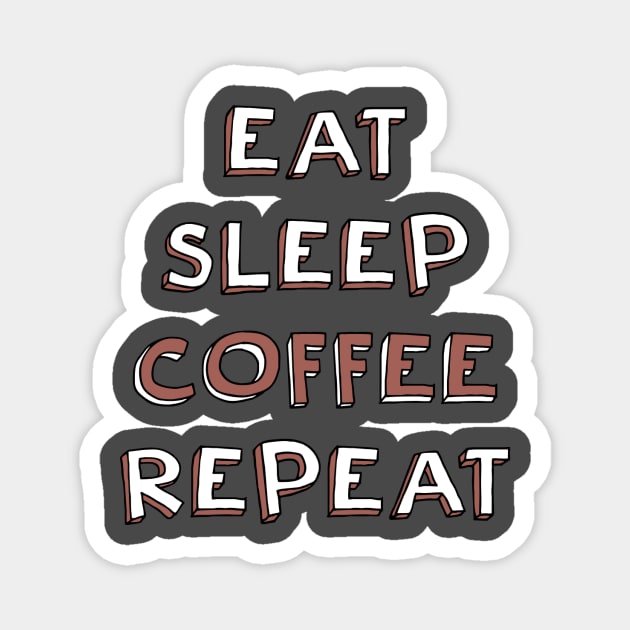 Eat, sleep, coffee, repeat Magnet by UnseenGhost