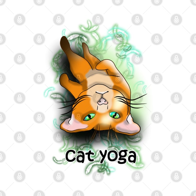 Cat yoga shavasana by cuisinecat