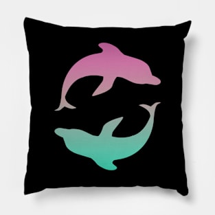 Ombre Dolphins Pillow