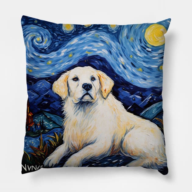 Kuvasz Painting Pillow by NatashaCuteShop