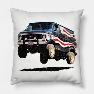 Bad-Ass '70s Van (vintage distressed look) Pillow