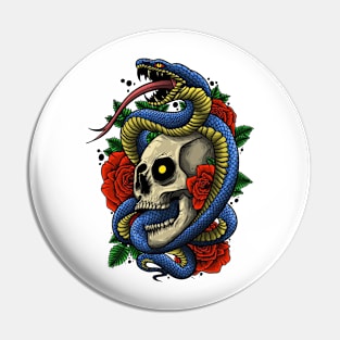 skull and snake Pin