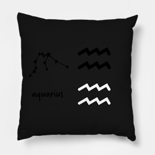 Aquarius Star Sign Symbol and Constellation Sticker Pack Pillow