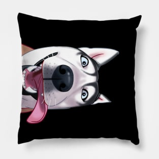 Funny Siberian Husky Face Pillow