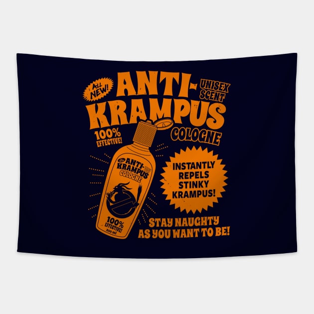 Funny Krampus Merry Krampus Christmas Retro Vintage Cologne Tapestry by BoggsNicolas