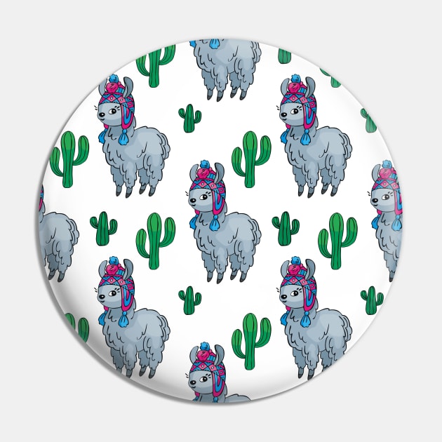 Cute Llamas Neck Gator Cactus Gray Lllama Pin by DANPUBLIC