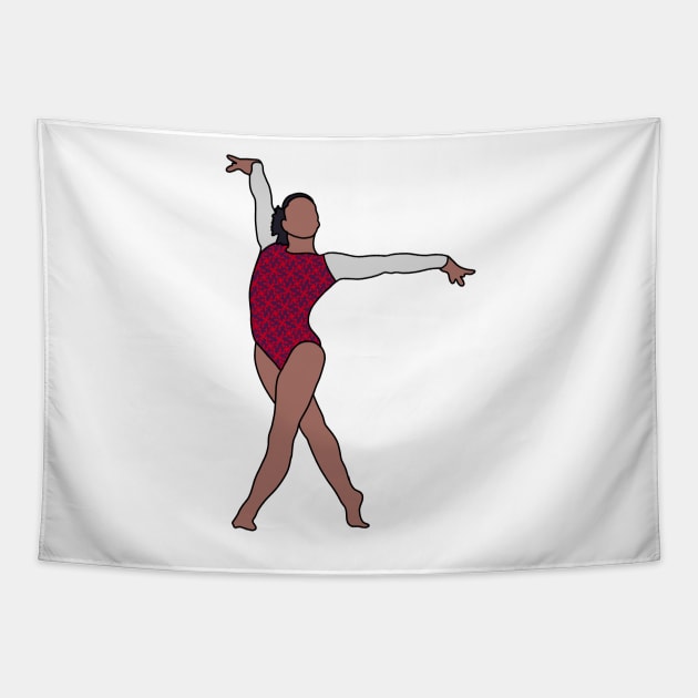 Jordan Chiles Gymnastics Drawing Tapestry by GrellenDraws