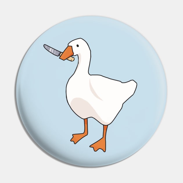 Goose with a knife Goose Game Pin TeePublic
