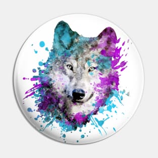 Dramabite Watercolor wolf Pin
