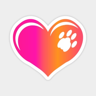 Paw on Heart, Pink Magnet