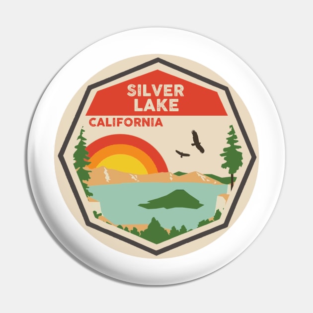 Silver Lake California Colorful Scene Pin by POD4