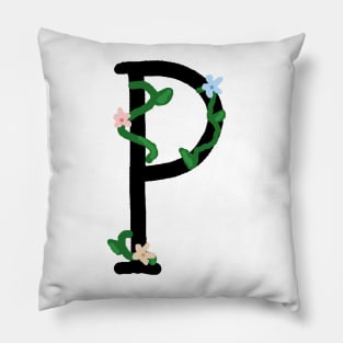 "P" initial Pillow