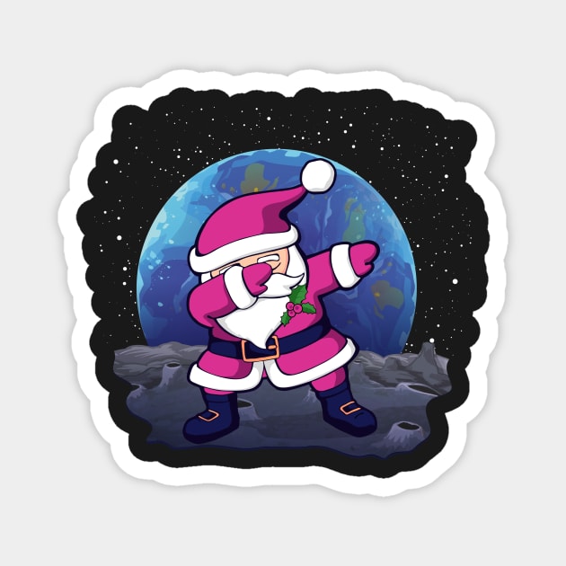 Santa Dabbing On The Moon Dab Santa Funny Gift Magnet by zeno27