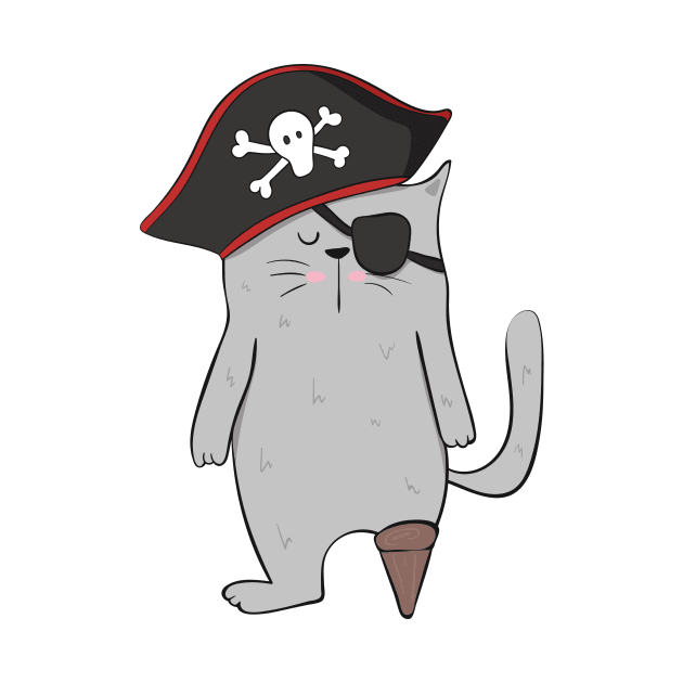 Cat Pirate- Gift For Cat Lovers by Dreamy Panda Designs