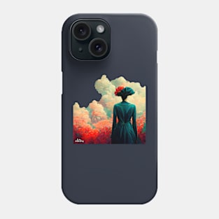 Back woman with floral hair Phone Case