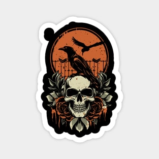 Skull & Crows Magnet