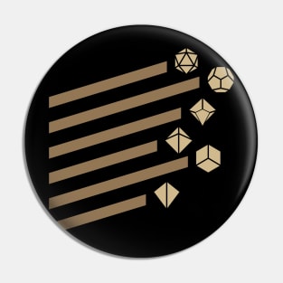 Bronze Polyhedral Dice Set Tabletop RPG Pin