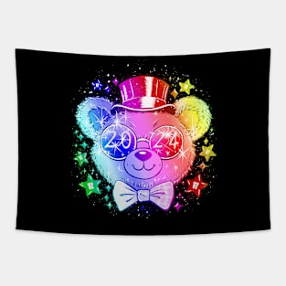 Happy New Bear! Rainbow Variant Tapestry