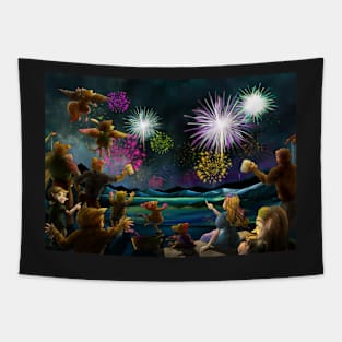 Fireworks In Oxboar Tapestry