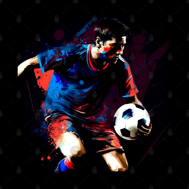 Soccer Player Graffiti Art Splash Paint by MaystarUniverse