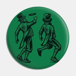 Leprechauns playing doubles Pin