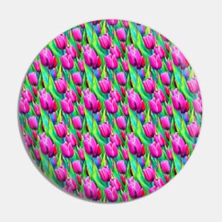 Pink Tulip Seamless Pattern Pin