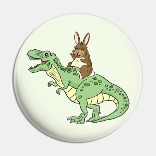 Bunny riding dinosaur Pin