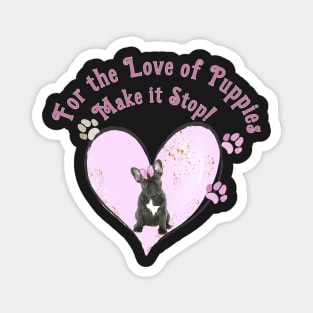 Love Puppies pink French bulldogs Magnet