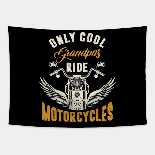 Grandpa Motorcycle Gift for Biker Tapestry by funkyteesfunny