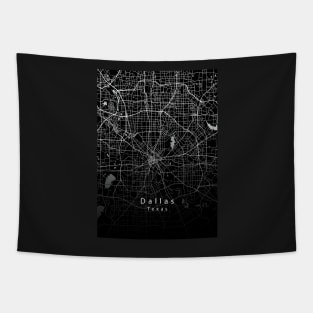 Dallas Texas City Map dark Tapestry