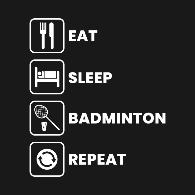 Eat Sleep Badminton Repeat by ezral