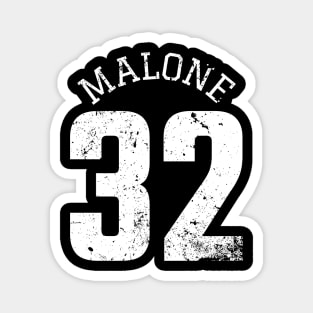 Karl Malone 32 Black and White Distressed Jersey Number BASKETBALL-3 Magnet