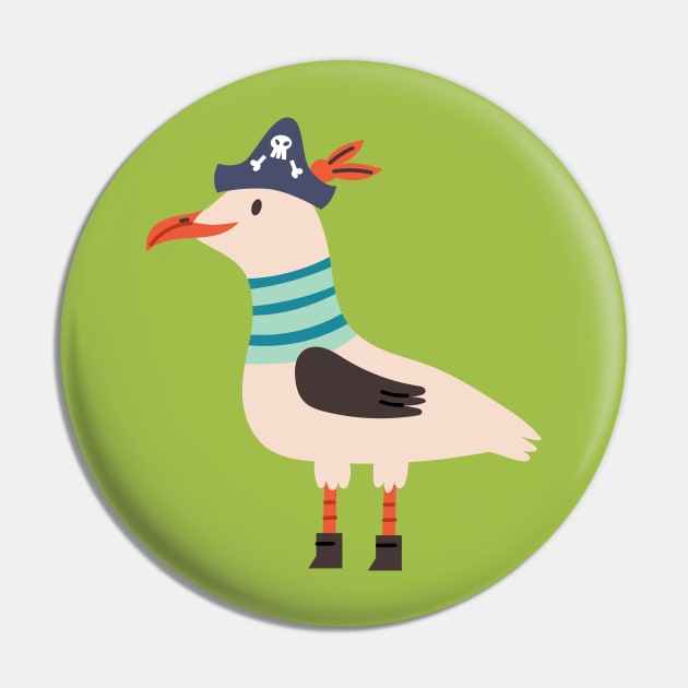 Seagull Pirate Pin by JunkyDotCom