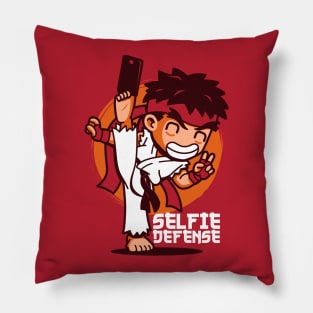 Selfie Defense Funny Cute Millennial Kawaii Gift For Martial Artists Pillow
