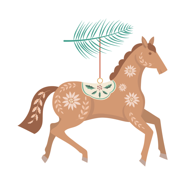 Folk Art Horse Ornament by SWON Design