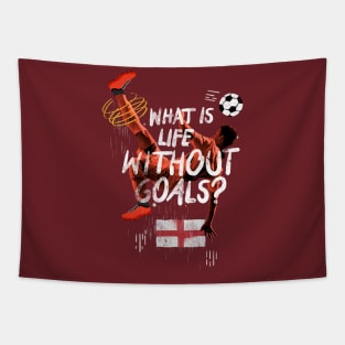 What is life without goals football slogan with England flag Tapestry