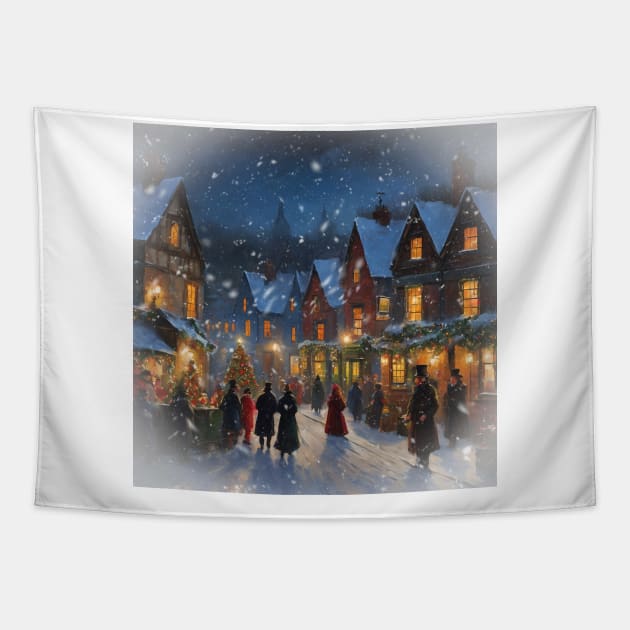 Dickensian Christmas Scene Tapestry by Graz-Photos