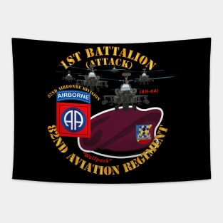 1st Bn 82nd Avn Regiment - Maroon Beret w Atk Helicopters Tapestry