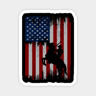 cowboy american flag vintage usa  cowboy Rodeo Roping Horse Riding Magnet