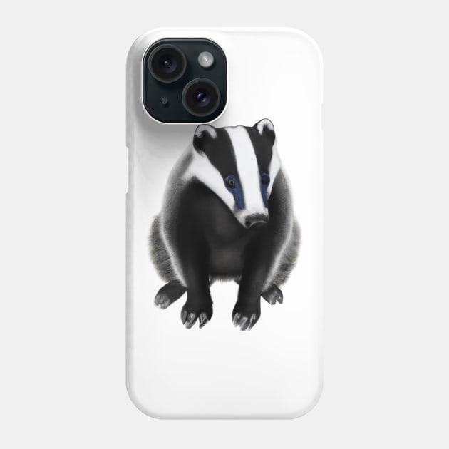 Cute Badger Drawing Phone Case by Play Zoo