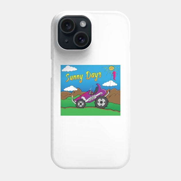 Sunny Days Purple Offroad 4x4 Rock Crawler Truck Phone Case by Dad n Son Designs